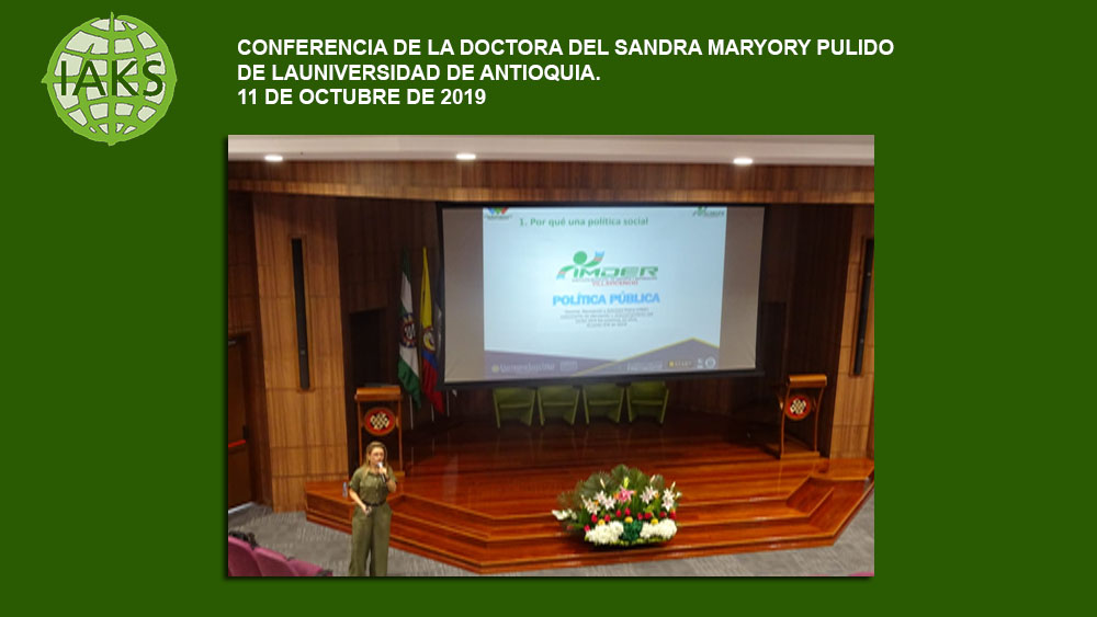 CONFERENCIA DE LA DOCTORA DEL SANDRA MARYORY PULIDO – DE LAUNIVERSIDAD DE ANTIOQUIA – 11 DE OCTUBRE DE 2019